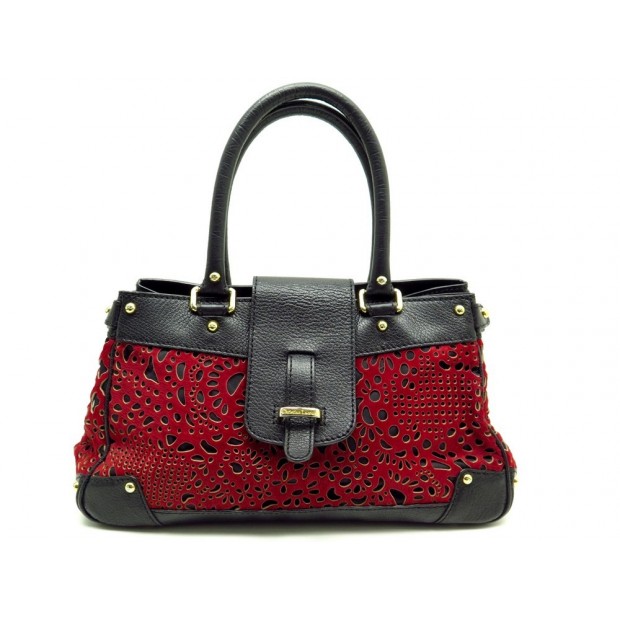 NEUF SAC A MAIN CHRISTIAN LACROIX PERFORE BICOLORE CUIR & POULAIN PURSE 450€