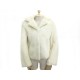 BLOUSON EN FOURRURE VISON BLANC & DOUBLURE INTERNE FOULARD HERMES BRIDE DE GALA 