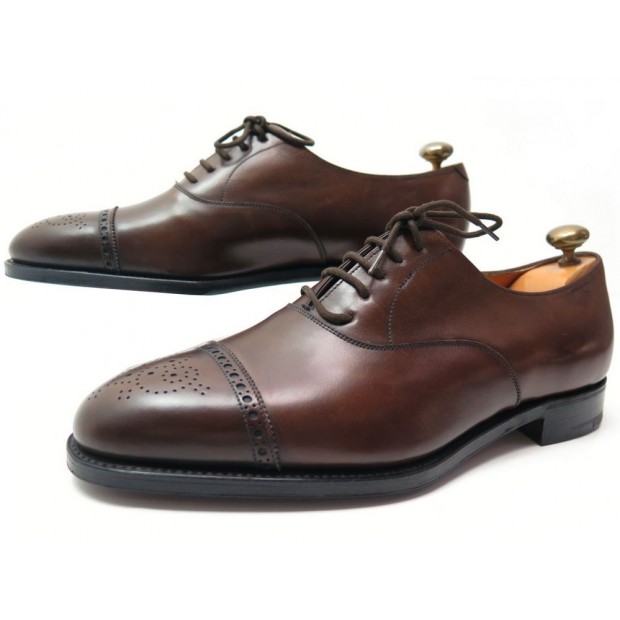 NEUF CHAUSSURES JOHN LOBB GROSVENOR 9E 43 RICHELIEU MARRON EMBAUCHOIRS 1395€