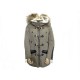 MANTEAU PHILIPP PLEIN XS 34 36 PARKA FEMME KAKI CAPUCHE FOURRURE BLOUSON 2500€