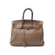 SAC A MAIN HERMES BIRKIN 35 CM CUIR TAURILLON TAUPE 