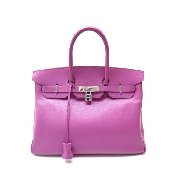 SAC A MAIN HERMES BIRKIN 35CM CUIR TAURILLON CYCLAMEN 