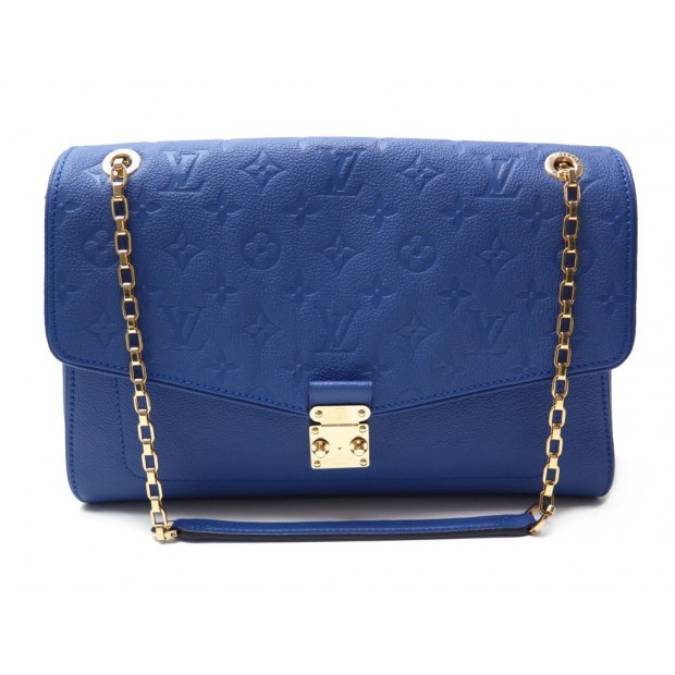 NEUF SAC A MAIN LOUIS VUITTON SAINT GERMAIN EN CUIR EMPREINTE BLEU MM BAG 2500€