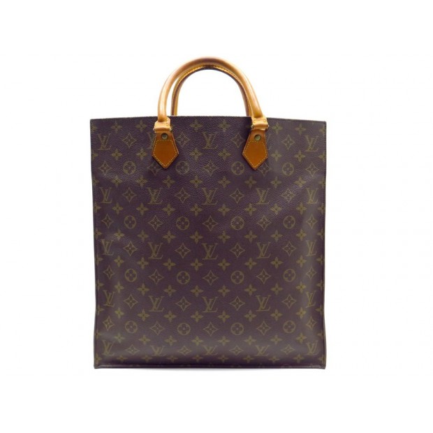 SAC A MAIN LOUIS VUITTON CABAS PLAT MONOGRAM NM EN TOILE MARRON HAND BAG 1010