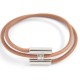 NEUF BRACELET HERMES TOURNIS CUIR MARRON & ACIER PALLADIE