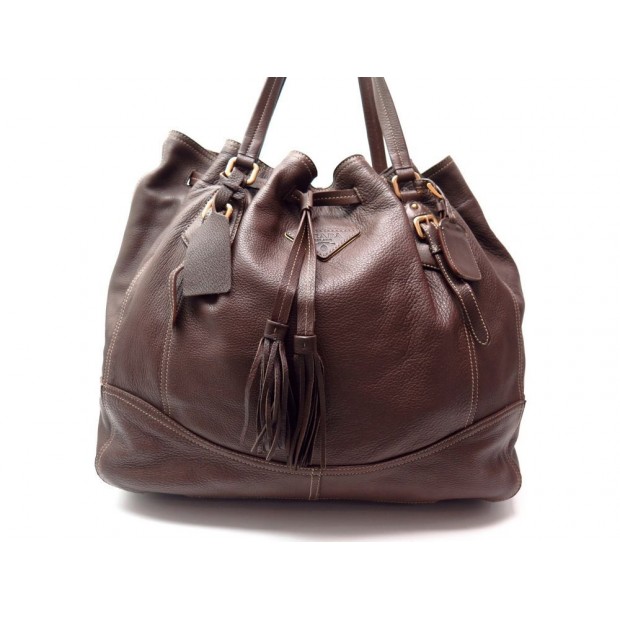 GRAND SAC PRADA CUIR MARRON 