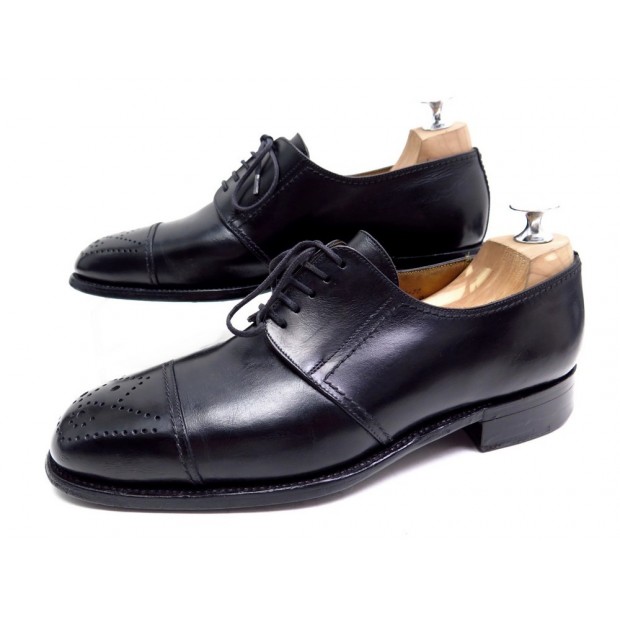 CHAUSSURES JM WESTON 679 DERBY BOUT DROIT 6D 40 EN CUIR NOIR LEATHER SHOES 600€