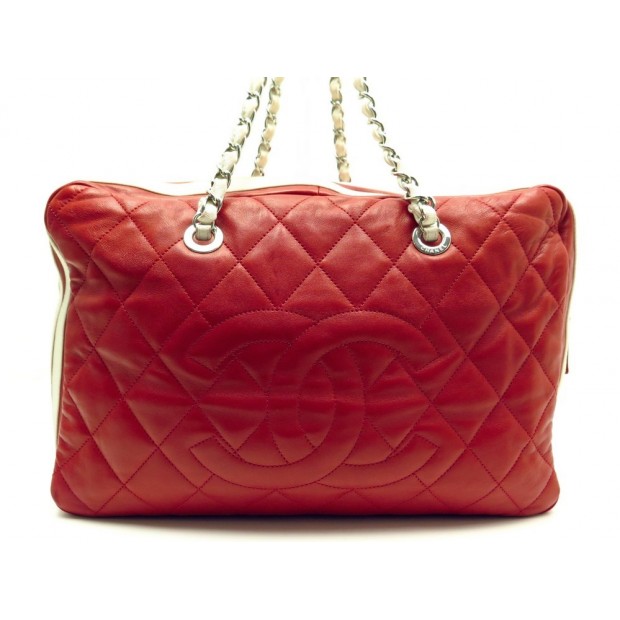  SAC CHANEL BOWLING CUIR ROUGE 