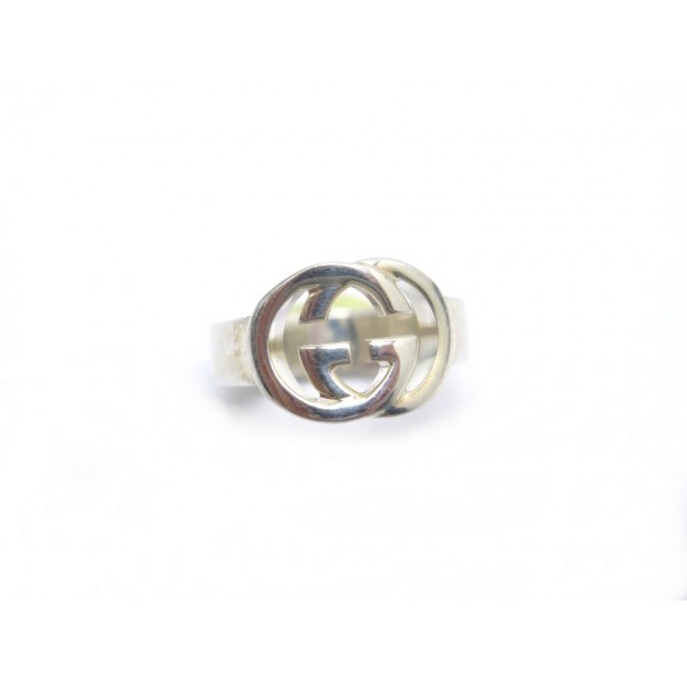 BAGUE GUCCI ARGENT ET CORNE 