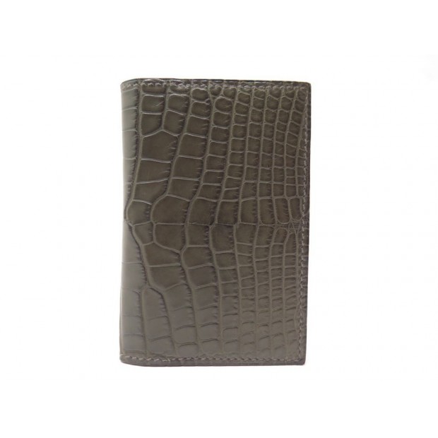 hermes crocodile card holder