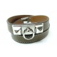 NEUF BRACELET HERMES RIVALE DOUBLE TOUR CUIR SWIFT CAPUCINE 