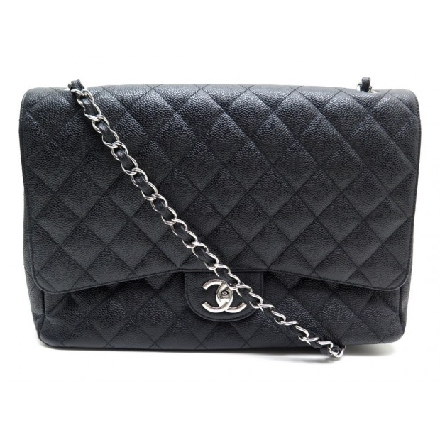 SAC A MAIN CHANEL TIMELESS MAXI JUMBO CUIR CAVIAR NOIR BANDOULIERE PURSE 5420€