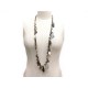 COLLIER HERMES SAUTOIR RAJANI GOUTTE 95 CM EN CORNE DE BUFFLE & ARGENT NECKLACE