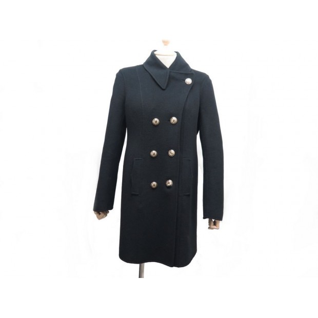 MANTEAU YVES SAINT LAURENT 40 LAINE ET ANGORA NOIR FEMME 