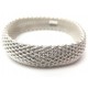 BRACELET TIFFANY & CO SOMERSET GM MAILLE GRAIN DE RIZ EN ARGENT 55GR BANGLE 550€