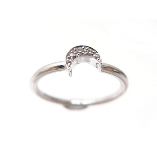 NEUF BAGUE KATE MOSS POUR FRED LUNE T 51 EN DIAMANT & OR BLANC 2GR RING 710€