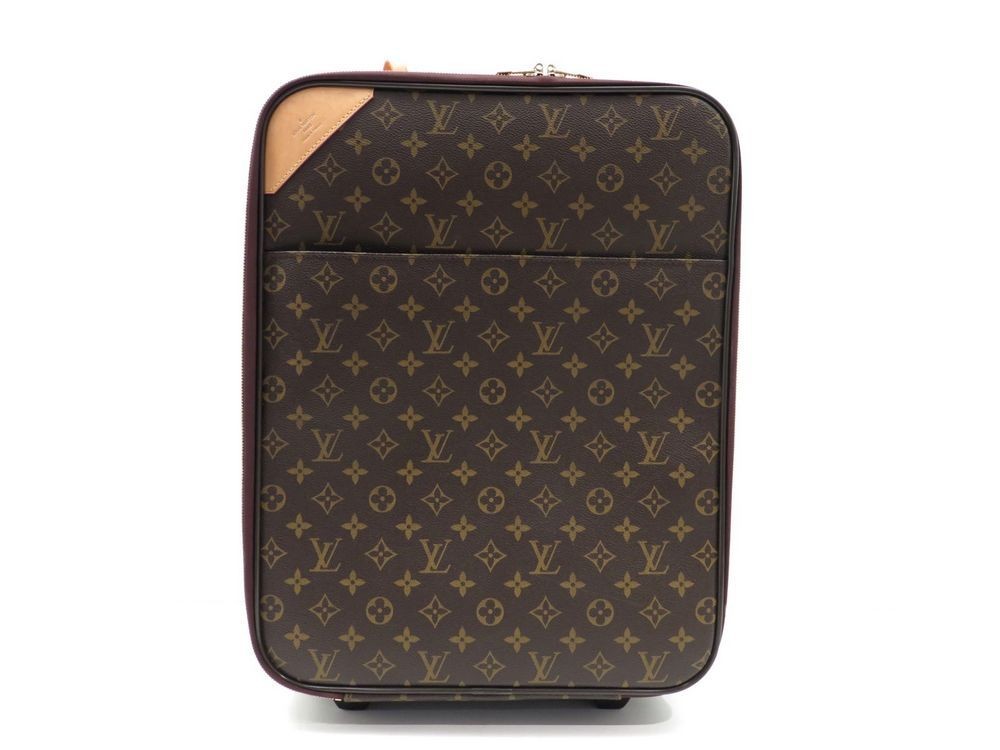 Cra-wallonieShops Revival, Valise souple Louis Vuitton Pegase en toile  damier ébène et cuir glacé marron ébène