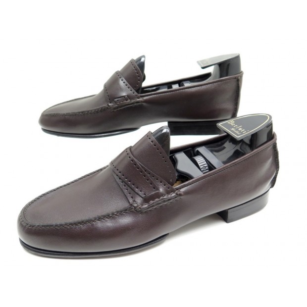 NEUF CHAUSSURES BERLUTI MOCASSINS 7 41 EN CUIR MARRON SOUPLE SOFT SHOES 950