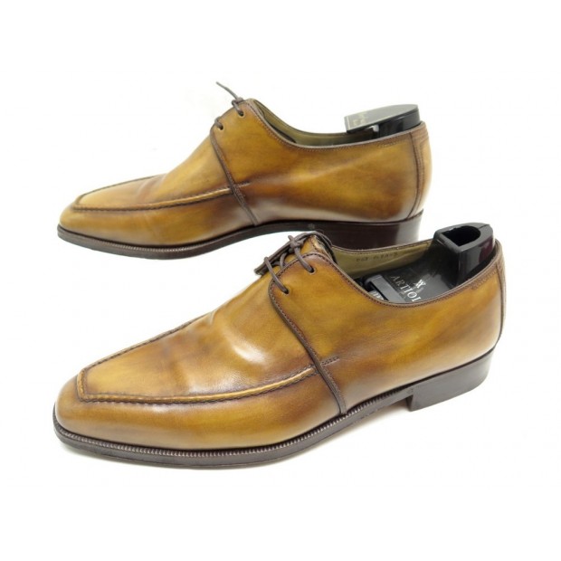 CHAUSSURES BERLUTI DEMESURE RICHELIEU 2 OEILLETS 7 40.5 41 FIN MARRON SHOE 1680