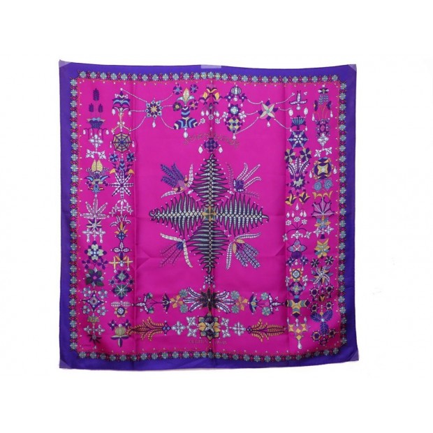 FOULARD HERMES SHEHERAZADE CARRE SOIE ROSE HENRI D ORIGNY PINK SILK SCARF 345€