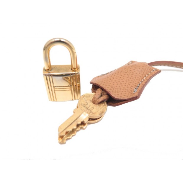 CADENAS + CLOCHE HERMES CUIR MARRON 