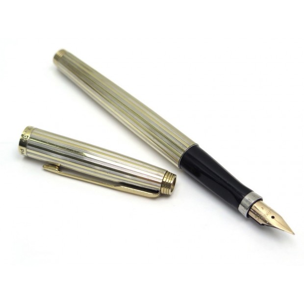  VINTAGE STYLO PLUME PARKER 35 MILLERAIES SILVER FOUNTAIN PEN 