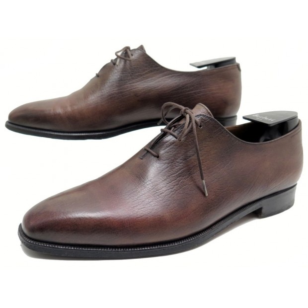 CHAUSSURES BERLUTI ALESSANDRO 349 RICHELIEU 9 43 EN CUIR MARRON SHOES 1530€