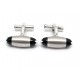 NEUF BOUTONS DE MANCHETTES MONTBLANC ACIER PALLADIE & LOGO CUFFLINKS NEW 375€