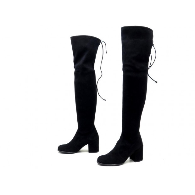 NEUF BOTTES CUISSARDES STUART WEITZMAN DAIM NOIR 