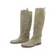 NEUF BOTTES CHRISTIAN DIOR CAVALIERES A BOUCLE VEAU VELOURS BEIGE 41 BOOTS 1200€