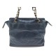 VINTAGE SAC A MAIN CHANEL SHOPPING CUIR BLEU 