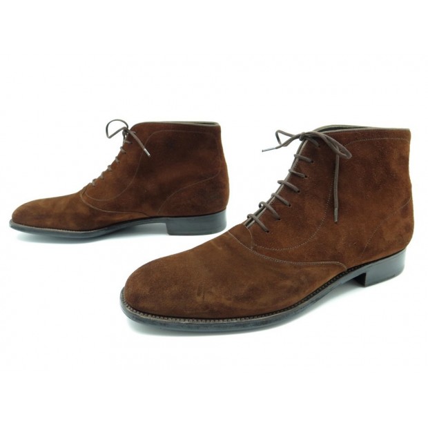 CHAUSSURES JM WESTON 305 10D 44 LARGE BOTTINES EN DAIM MARRON BOTTILLONS 730€