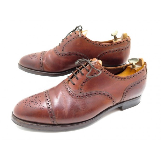 CHAUSSURES CROCKETT & JONES WESTMINSTER RICHELIEU 10E 44 CUIR MARRON SHOES 520€