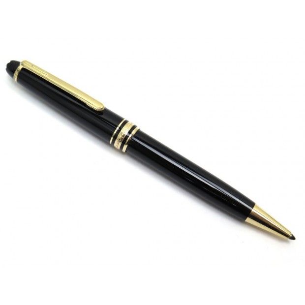 STYLO BILLE MONTBLANC MEISTERSTUCK CLASSIQUE DORE RESINE NOIR BALLPOINT PEN 1