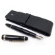 STYLO PLUME MONTBLANC MEISTERSTUCK LEGRAND A PISTON NOIR + ETUI CUIR PEN 880€