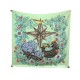 NEUF FOULARD HERMES PASSIFLORES 1996 DAWLAT CARRE SOIE TURQUOISE SILK SCARF 360€