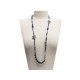 NEUF COLLIER SAUTOIR CHANEL LOGO CC & PERLES DE VERRE NOIRES 2014 NECKLACE 1870€