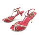 CHAUSSURES LOUIS VUITTON MARBELLA STRAP SANDALES 38.5 EN CUIR ROUGE SHOES 560€