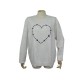 NEUF PULL ERIC BOMPARD COEUR XL 46 48 CACHEMIRE GRIS GRAY CASHMERE SWEATER 220€