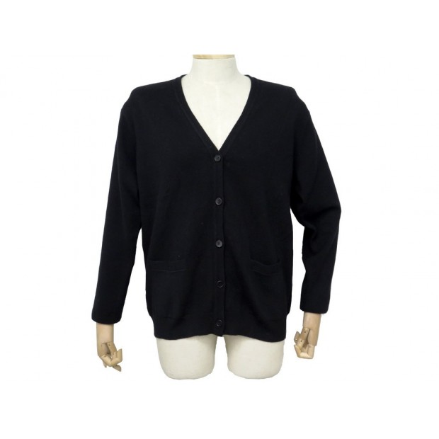 NEUF GILET ERIC BOMPARD CLASSIQUE MO2 L 42 44 CACHEMIRE NOIR CASHMERE VEST 265€