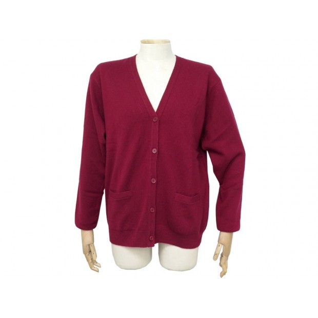 NEUF GILET ERIC BOMPARD CLASSIQUE MO2 L 42 44 EN CACHEMIRE ROUGE CASHMERE 265€