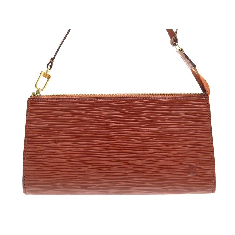 SAC A MAIN LOUIS VUITTON POCHETTE ACCESSOIRES EN CUIR EPI MARRON CLUTCH BAG 560€ - Cornerluxe