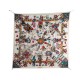 FOULARD HERMES KACHINAS CARRE EN SOIE BLEU KERMIT OLIVER BLUE SILK SCARF 360