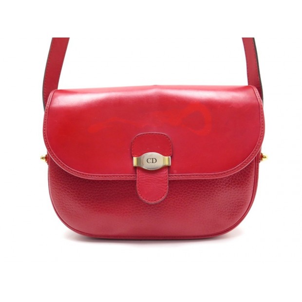  SAC CHRISTIAN DIOR BANDOULIERE CUIR ROUGE 