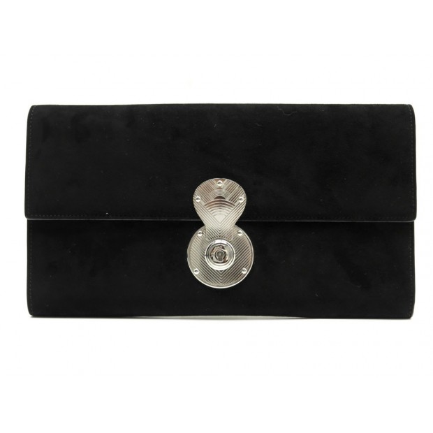 NEUF POCHETTE RALPH LAUREN RICKY EN VEAU VELOURS NOIR