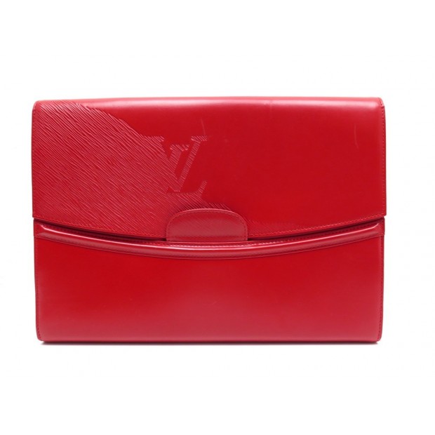 POCHETTE LOUIS VUITTON CUIR LISSE ET EPI ROUGE 