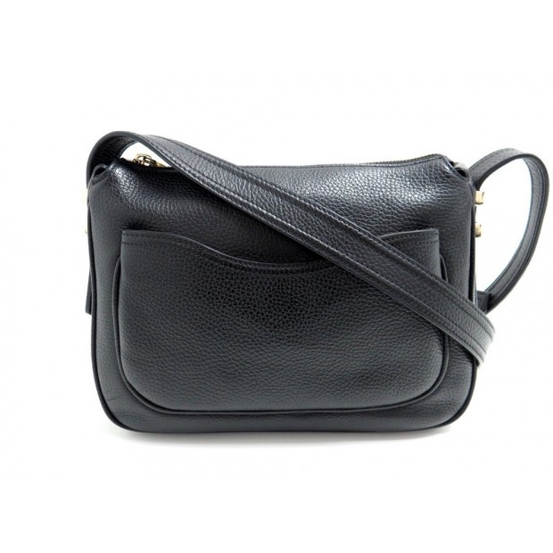 sac a main lancel bandouliere 26 cm en cuir noir