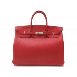 NEUF SAC A MAIN HERMES BIRKIN 40 CUIR TAURILLON ROUGE GARANCE HAND BAG NEW