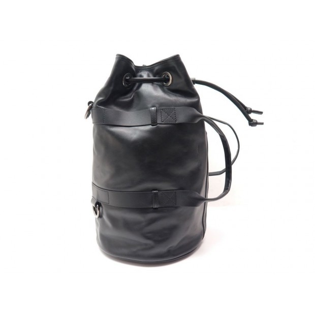 NEUF SAC JOHN GALLIANO PORTE A LA MAIN OU DOS EN CUIR NOIR NEW BAG BACKPACK 530€