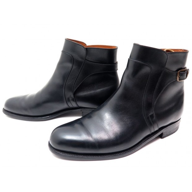  : CHASSURES JM WESTON JODHPUR 7E 41 LARGE BOTTINES CUIR NOIR 